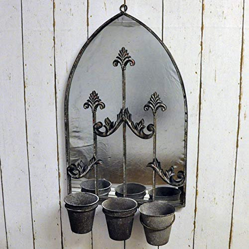 M S L Rusty 3 Planter Wall Mirror