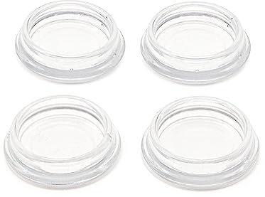 K.D.J. Brand Möbeluntersetzer, Klavieruntersetzer rund transparent 4 Stück, 40 mm Innendurchmesser, Klavier Bodenschoner, Klavieruntersetzer Glas transparent – Made in Germany