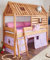 Froschkoenig24 Spielbett Tom´s Hütte 20594 Hochbett Kinderbett Stoffset Lila/Rosa