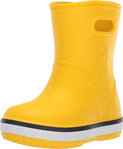 Crocs Crocband Rain Boot K, Stivali di Gomma, Yellow/Navy, 32/33 EU