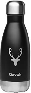 QWETCH Bouteille Isotherme en INOX Motif Cerf - Maintient Vos Boissons au Chaud Pendant 12 Heures et au Frais Pendant 24 Heures - BPA Free (260 ML)