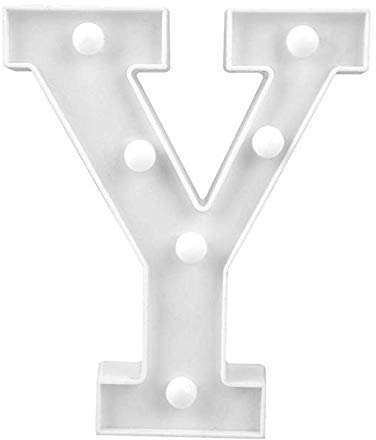 LED Deko Buchstaben - 22 cm A-Z - mit warmen Licht - Lampe beleuchtet Hinstellen Hochzeit Schriftzug Wort Love Home Batterie Lechtdeko Alphabet Ja Liebe Romantisch Wohnzimmer Bar Leuchtbuchstaben (Y)