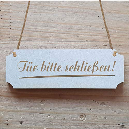 Schild Tür bitte schließen - ca. 20 x 6,7 cm - Hinweisschild