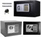 Tresor Möbeltresor Doppelbartschloss Eisenstahl Safe mit elektronischem Zahlenschloss und 2 Schlüsseln für Geschäft Bargeld/Geld/Schmuck/Wertsachen, 8.5L -Schwarz