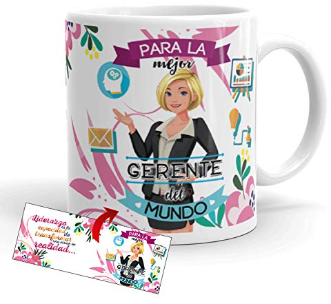 Kembilove Taza de Café para la Mejor Gerente del Mundo – Taza de Desayuno para la Oficina – Taza de Café y Té para Profesionales – Tazas de Profesiones para Gerentes