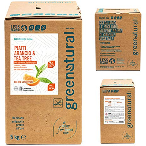 GREENATURAL BAG 5 Kg Piatti e Stoviglie ARANCIO & TEA TREE - ecobio