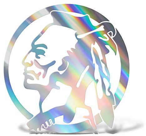 ERREINGE Präzisions-Hologramm-Aufkleber, 50 cm, Indianer, Nativamerika, SX – Aufkleber aus Vinyl, Wandtattoo, Laptop, Auto, Motorrad, Wohnmobil