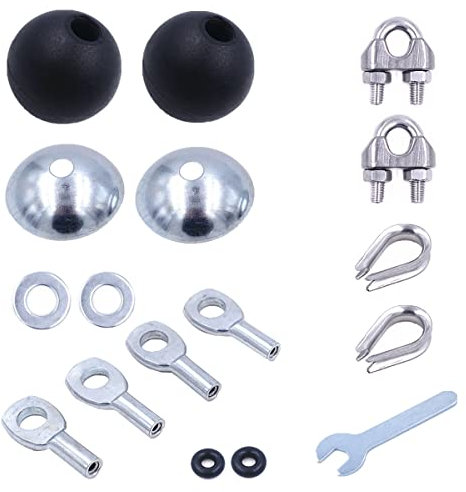 J Bryant Gym Machine Accessories for 5mm/6mm Cable Ball Stopper Interface Port Components Fitness Equipment Wire Rope Port Joint Replacement Parts for Home Gym Machine Use