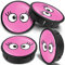 SkinoEu 4 x 60mm Universal Schwarz Alufelgen Nabenkappen Felgen Kappen Felgendeckel Radkappen Radnabendeckel Nabendeckel Felgenkappen Rosa Augen mit Wimpern CX 44