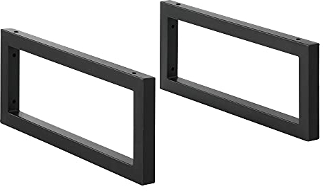 [en.casa] 2x Gestell 50x20cm Wandkonsole im 2er-Set Waschtischhalterung Waschtischkonsole Wandmontage Stahl Schwarz