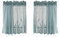 Betos Küchen-Vorhänge, Voile Kurzstore Vintage Kaffee Bistrogardine Vorhang Spitze Scheibengardine Kurzgardine Landhausstil halbtransparente Gardine, blau 74*90cm x 2Stück
