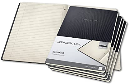 SIGEL CO801 Notizblock A4 liniert, 60 Blatt, Conceptum - 5er Pack