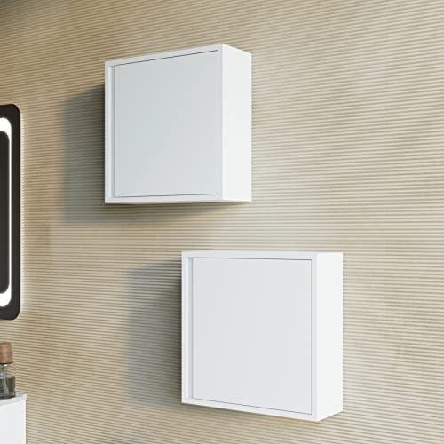 Kiamami Valentina Pensile bagno sospeso 39cm con anta reversibile bianco opaco | Monaco