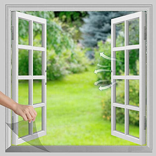 CUQOO Velcro Fly Window Screen, 150 x 130cm Curtain, Screen Mesh Netting with 5m Self Adhesive Velcro Tape, DIY White Washable Insect/Bug Mosquito, Fly, Spider Net Mesh Fly Screen Protector (3 Pack)