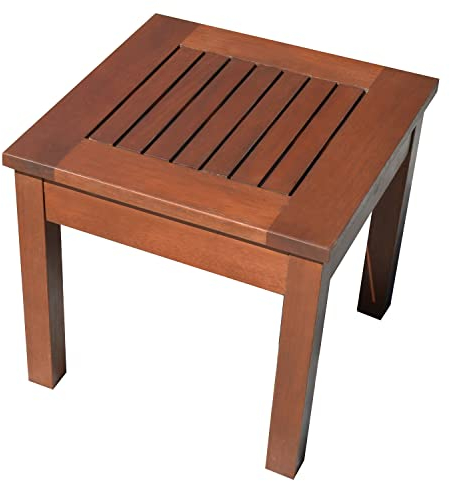 H4L Gartentisch 40 x 40 m Holztisch Dunkelbraun Beistelltisch für Balkon, Terrasse, Garten