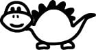 Stemplino® Midistempel - Motiv: Dieter Dino - 18mm Durchmesser - Holzstempel für Kinder, Bullet Journal Mit Dinosaurier Motiv