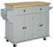 HOMCOM Desserte ilôt de Cuisine Multi rangements 2 tiroirs 2 Placard 2 Portes avec étagère Range-Bouteille Porte-torchons et étagère réglable MDF Gris hévéa