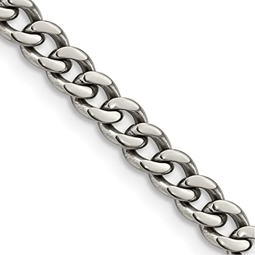 Panzerkette mit Meißel, Titan, poliert, 5,5 mm, Schmuck, Geschenke für Frauen – Längenoptionen: 46 51 56 61, Metall