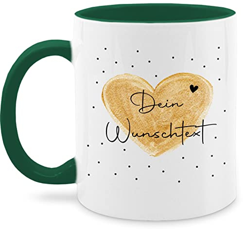 Tasse Tassen 325ml - Aufdruck selbst gestalten - Dein Wunschtext I Geschenk personalisiert Weihnachten I Vatertag I Muttertag I Geburtstag - 325 ml - Dunkelgrün - kaffeetasse freundin custom mug