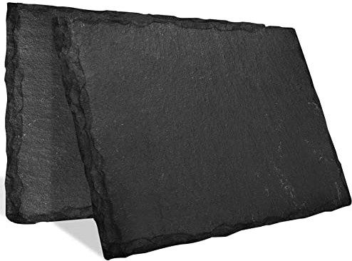 mtb more energy 2er Set Schiefertafel Schiefer Schild Platte - 20 x 15 cm - rechteckig - DIY - zum selbst Beschriften oder Gravieren für Geschenke, Basteln, Haushalt, Garten