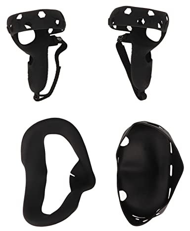 Silicone Cover Set for Oculus Quest 2, VR Accessory Set for Meta Quest 2 with VR Shell Cover, Protective VR Cover Include Grip Cover Face Cover Eye Cover Host Sleeve Joystick Caps