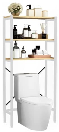 MAGIC SELECT Estante Superior Inodoro. Estantería de Almacenamiento Ahorra Espacio de 3 Niveles. Estantería Organizadora de Baño Encima Inodoro o Lavadora. Madera E1 y Acero.