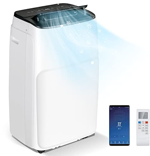 RELAX4LIFE Climatiseur Mobile Silencieux avec Evacuation, Climatiseur Portable 5 en 1, Rafraîchisseur d’Air, Ventilateur, Déshumidificateur, Chauffage, Mode Nuit, Climatisation (Clim+| 12000 BTU)