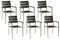 Beliani Gartenstuhl 6er Set schwarz/Silber Modern Design stapelbar Vernio