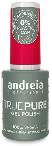 Andreia Professional Hema Free Gel Polish - TRUE PURE 21 Free and 100% Vegan for Sensitive Nails - Semi-Permanent UV LED Soak Off Gel Nail Varnish - Colour T23 Cherry 10.5ml
