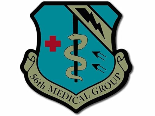 WildeBabsKLBT 11cm Hochwertiger Auto-Aufkleber Sticker Decal Autoaufkleber Aufkleber-Folie Wetterfest 56Th Medical Group Shield Air Force Medic Logo F1124
