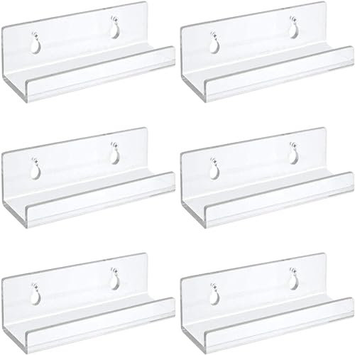 MEZOKUCEL 6 Pezzi Porta Vinili da Parete Resistenti da 10 cm - Mensole da Muro Invisibili - Supporto Trasparente Porta Dischi Vinile