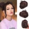 RPAEOY 2 Stück Haarschmuck Krallen Clip in Haar Bun Messy Bun Mini Haarteile Dutt mit Klammer Haar Scrunchies Synthetik Pferdeschwanz Haarteil Dutt für Damen (Dunkelbraun)