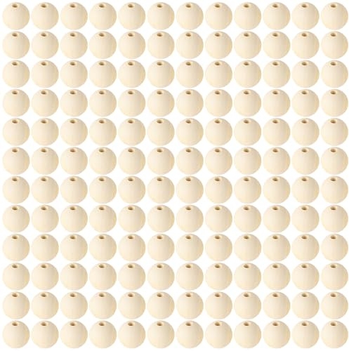 150 Pezzi Palline Legno con Foro,Palline di Legno per Lavoretti(150,12mm) | Perline Legno,Palline Legno per Lavoretti,per Decorazioni Artigianali,Bracciali,DIY