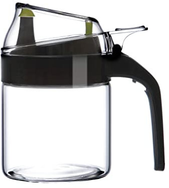 YEKIM Dispenser per olio d'oliva e aceto, dispenser per olio d'oliva e aceto, bottiglia senza gocciolamento, erogatore di olio in vetro, facile da controllare, grande, piccolo spruzzatore per olio