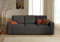 Livy - 3-Sitzer Schlafsofa - mit Bettkasten - aus Cord Dunkelgrau