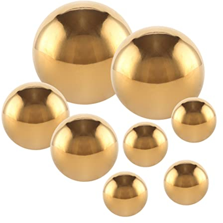 BESPORTBLE 8st Bar-Disco-Lichter Spiegelbild Gartenkugeln Spiegel Wanddekoration Spiegelkugel Kugel Glänzende Kugel Schwimmende Teichkugeln Rostfreier Stahl Goldener Ball Reflektierend