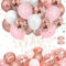 Mbsomnus Rose Gold Ballon 60 Pièces Ballons Anniversaire Set Ballon Paillette Transparent Ballon Helium Metallique Ballon Blanc et Rose avec Ruban pour Deco Nouvel An Shower Fête Anniversaire Mariage