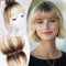 EMMOR Clip in Bangs, 100% Menschliches Haar Bangs mit 3-rutschfesten Clips, 360°Cover Top HairPieces mit 5-Zoll Wispy Fransen zur Verbesserung der Gesichtsmerkmale von Frauen(Ombre Bleach Blonde)