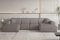 Fun Möbel Wohnlandschaft Sofa U-Form CELES Premium XS in Stoff Scala (Taupe)