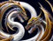 OuDeZjzhu Lienzo decorativo para pared, 58 x 90 cm, pintura al óleo de dragones Ying y Yang con póster japonés adicional sin marco
