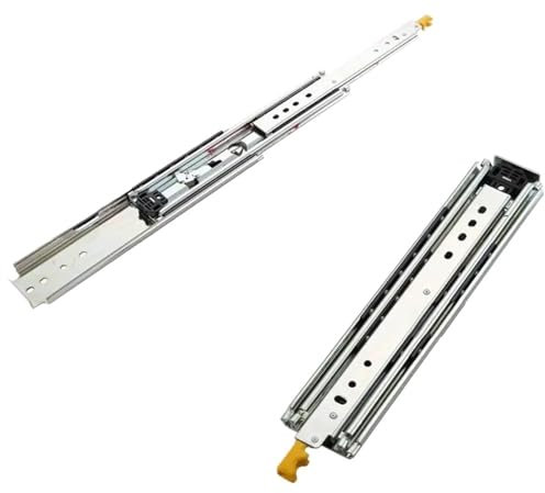 Glissière à roulement à billes pour tiroir 1 paire de glissières de tiroir à roulement à billes télescopiques robustes de 8 28 H76mm avec serrure à tête industrielle à extension complète(28Inches 70