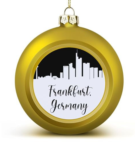Deutschland Frankfurt Skyline Xmas Balls Ornamente Frankfurt City Silhouette Weihnachtsschmuck Baumkugeln für Urlaub Hochzeit Party Dekoration Xmas Hängende Kugeln Baumschmuck