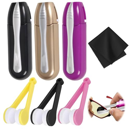 3 PCS Glasses Cleaner Tool,Multi-Function Portable Lens Cleaner for Glasses, Lens Cleaner Accessories，with Cleaning Wipes and Glasses Cloth,Suitable for Glasses,Sunglasses,Reading Glasses