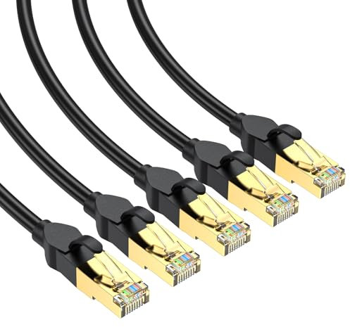Ethernet Cable 2m 5Pack, High Speed 1000mbps 550Mhz/s Cat6 Ethernet Cable, Black RJ45 Lan Cable, Network Cable are Suitable for Routers, Computers, Modem, Switch, Games, Patch Panel