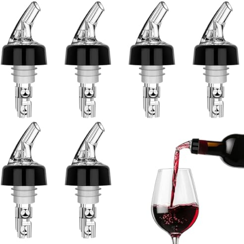 6 Piezas Dosificadores por Boquilla Transparente, 3 cl Vertedor Universal para Botellas, Automáticos de Botellas de Medición Precisa,Dispensador Pourers para Bebidas,Cócteles,Vino Whisky,Aguardiente