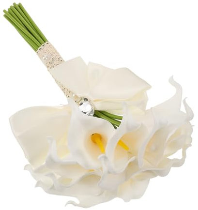 HOLIDYOYO Ramo de Novia Artificial con Flores Bouquet de Hecho Decoración Bodas y Celebraciones Ramos Damas de Honor Color