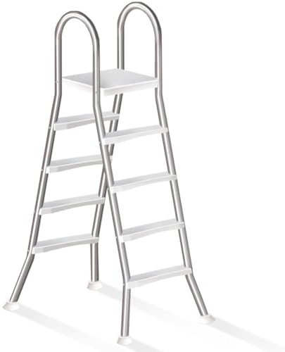 Errzom Scaletta Piscina Fuori Terra 132 a Doppia con 4 Gradini in Acciaio, Scala per Piscina Fuori Terra, Gradini per Piscina Fuori Terra, capacità di 250 kg,135cm