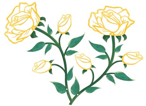 ESTART Große Rosen-Wanddekoration, 38,1 cm hoch, gelbe Rose, Metall-Wandkunst, Valentinstag, Ornament, Wandbehang für Zuhause, Wohnzimmer, Schlafzimmer, Büro, Innen- und Außenbereich (2 Stück
