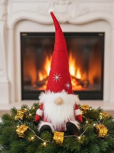 POMMERNTRAUM ® | FIlzfigur Sammlerfigur Türstopper aus Stoff + Filz Weihnachtsdekoration Weihnachtsfigur Dekofigur Wichtel Wichtelzwerg Santa Weihnachtsmann