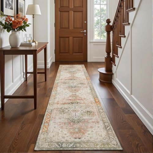Decoranddecor Traditional Rugs For Hallway, 60x240cm – Non-Slip, Low Pile, Pet Friendly, Entryway, Kitchen, Easy Clean Durable Carpet – Novera